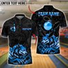 BlueJose Bowling Ball & Pins Wolf Strike Gold Fury Customized Name, Team Name 3D Shirt (4 Colors)