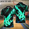 BlueJose Bowling Ball & Pins King Strike Gold Crown Customized Name, Team Name 3D Shirt (4 Colors)