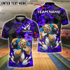 BlueJose Bowling Savage Dog Splatter Customized Name, Team Name 3D Shirt (4 Colors)