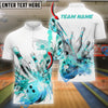 BlueJose Bowling And Pins White Spin Paint Customized Name, Team Name 3D Shirt (4 Colors)