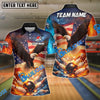BlueJose Bowling Patriotic Eagle US Flag Strike Impact Personalized Name, Team Name 3D Shirt