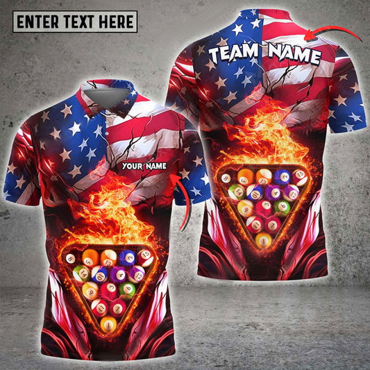 BlueJoses Billiards Ball 8 Rack Let The Fire Rage Customized Name, Team Name 3D Shirt