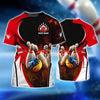 BlueJose Water And Fire In Bowling Ball Personalized Name 3D Shirt