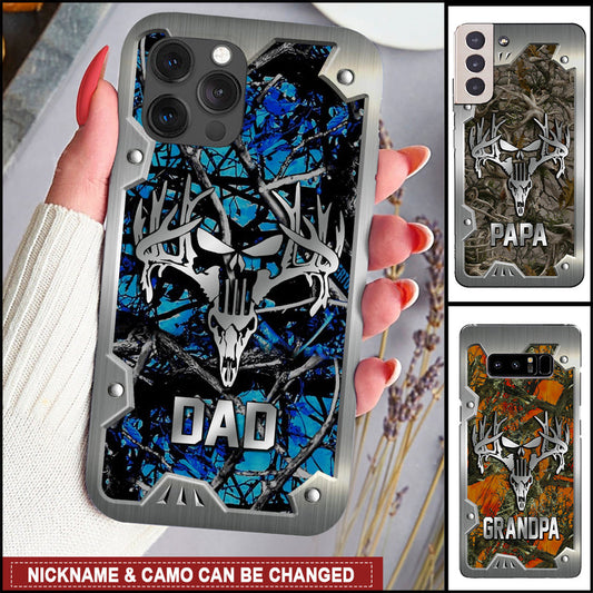 BlueJose Deer Hunting Buck Head Skull Personalized Name Multicolor Phone Case (6 colors)