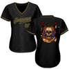 BlueJose Custom Black Black-Old Gold Skull Fashion Baseball Jersey