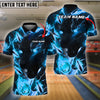 BlueJoses Bowling And Pins Black Lightning Panther Multicolor Customized Name 3D Shirt ( 4 Colors )