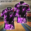 BlueJoses Bowling And Pins Black Lightning Panther Multicolor Customized Name 3D Shirt ( 4 Colors )