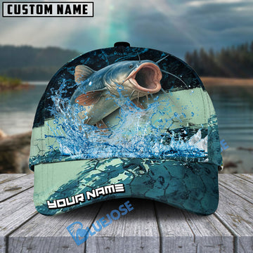 BlueJose Personalized Catfish Fishing Aqua Strike Classic Cap