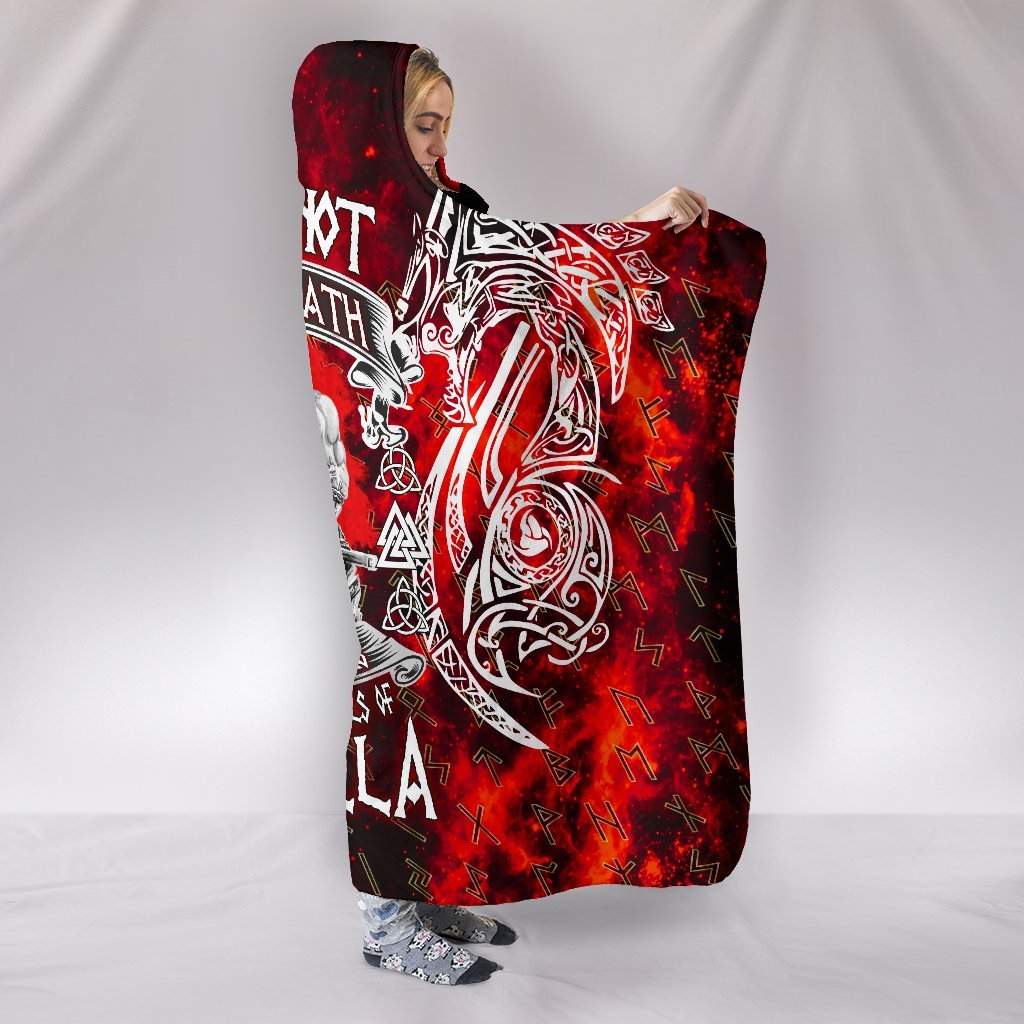 Viking Style Hooded Blanket - I Do Not Fear Death While My Brothers Await Me In The Halls of Valhalla A7