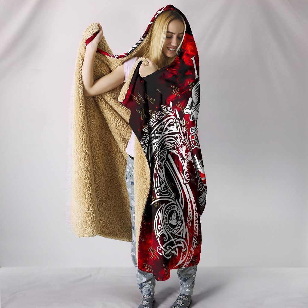 Viking Style Hooded Blanket - I Do Not Fear Death While My Brothers Await Me In The Halls of Valhalla A7