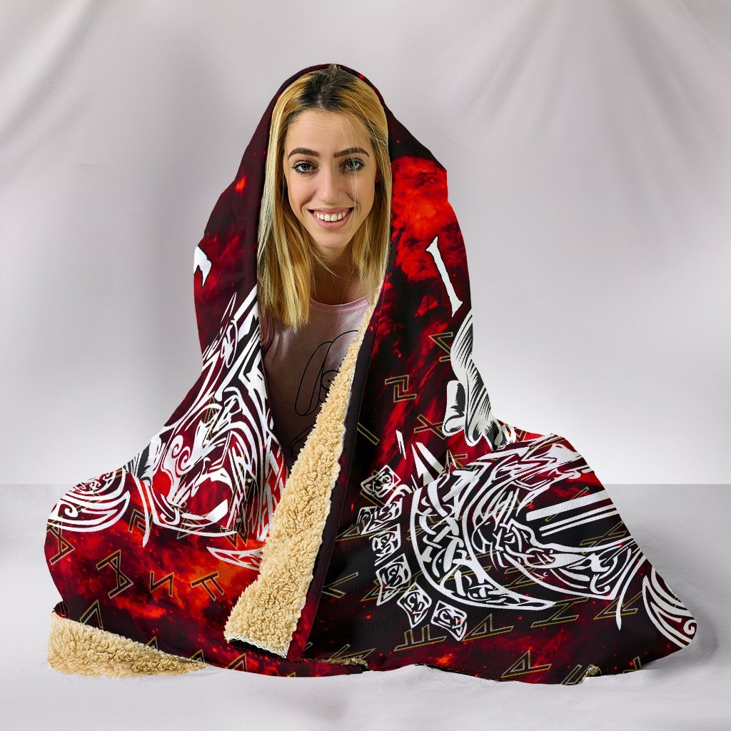 Viking Style Hooded Blanket - I Do Not Fear Death While My Brothers Await Me In The Halls of Valhalla A7