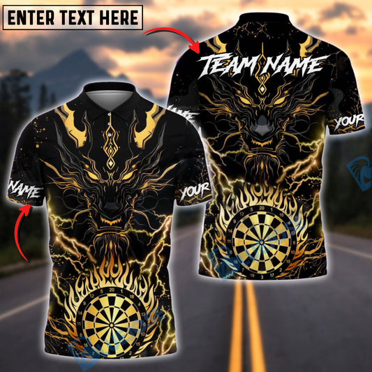 BlueJose Darts Golden Dragon Customized Name, Team Name 3D Shirt (4 Colors)