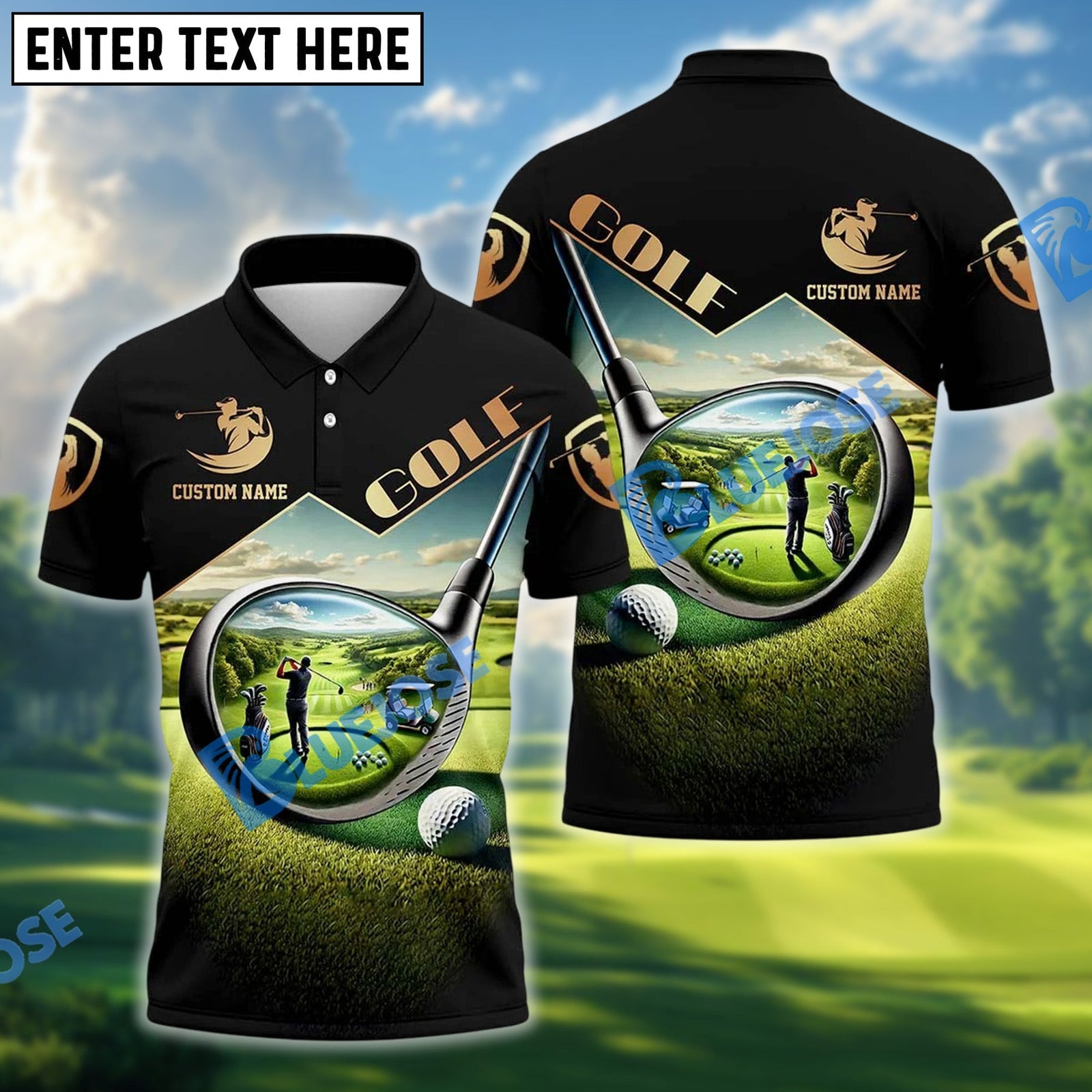 BlueJose Golf Club Funny Golf Polo Shirt Custom Name, Team Name 3D Shirts