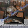 BlueJose Hunting Deer Cross Leather Black And Brown Pattern Multicolor Personalized Cap
