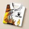 BlueJose Bowling And Pins King Flame Ball 2 Customized Name, Team Name 3D Shirt (4 Colors)