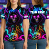 BlueJose Bowling Grim Reaper Neon Flame Ver 2 Personalized Name, Team Name 3D Shirt