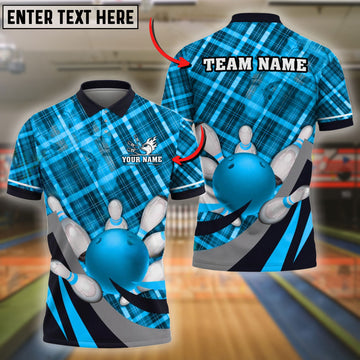 BlueJose Bowling And Pins Xmas Style Caro Customized Name 3D Shirt (4 Colors)