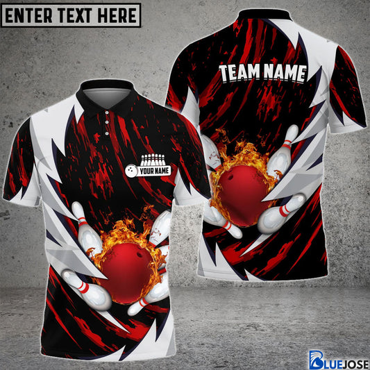 BlueJoses Personalized Name Thunders Bowling And Pins Multicolor 3D Shirt