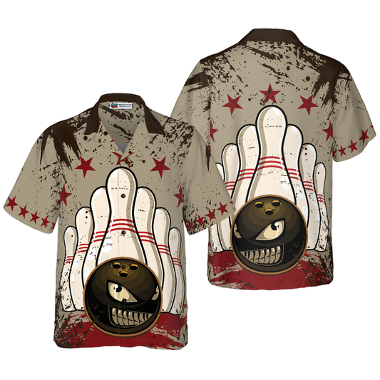 BlueJoses Bowling Ball Vintage Background Hawaiian Shirt