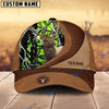 BlueJose Elk Hunting Brown Leather Pattern Personalized Name Cap (5 Colors)