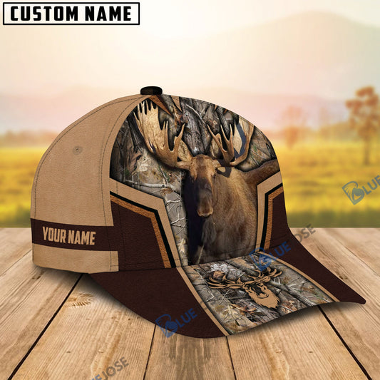 BlueJose Moose Hunting Premium Personalized Name Cap