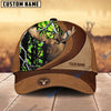 BlueJose Moose Hunting Brown Leather Pattern Personalized Name Cap (5 Colors)