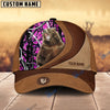 BlueJose Bear Hunting Brown Leather Pattern Personalized Name Cap (5 Colors)