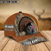 BlueJose Turkey Hunting Light Brown Leather Pattern Personalized Name Cap