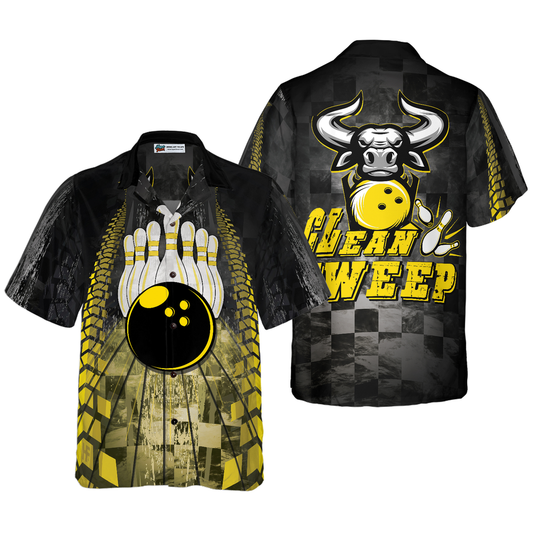 BlueJoses Clean Sweep Bowling Bull Hawaiian Shirt