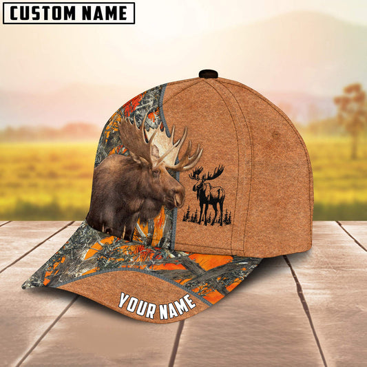 BlueJose Moose Hunting Season Pattern Personalized Name Cap