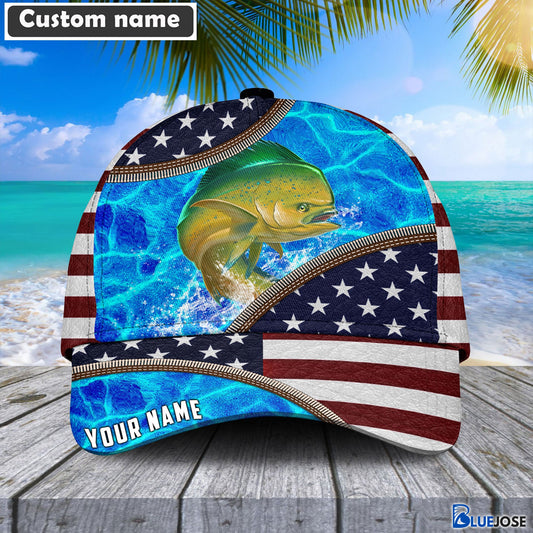 BlueJose Mahimahi Zip Up Personalized Fishing Classic Cap