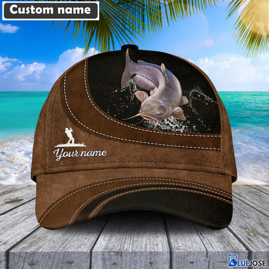 BlueJose Custom Name Catfish Fishing Happiness Cap