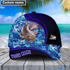 BlueJose Blue Patchy Catfish Fishing Personalized Cap