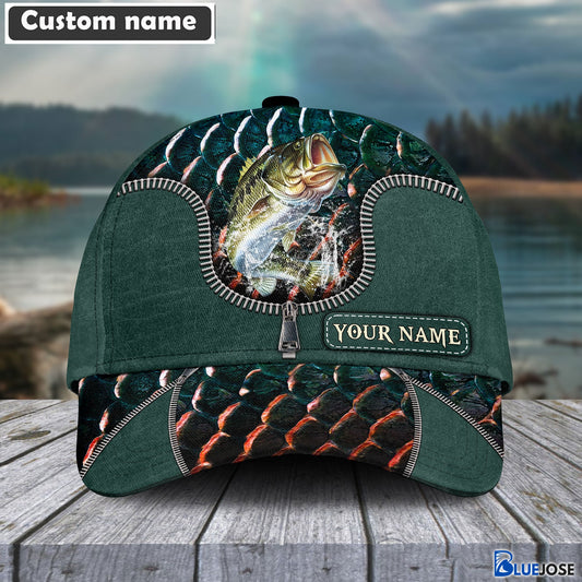 BlueJose Green Fresh Water Personalized Fishing Classic Cap