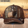 BlueJose Elk Hunting Leather Pattern Personalized Name Cap