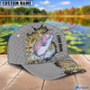 BlueJose Custom Name Trout Fishing Grey 3D Cap