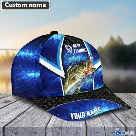 BlueJose Personalized Bass Fishing Blue Galaxy Cap