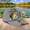 BlueJose Custom Name Crappie Fishing Grey 3D Cap