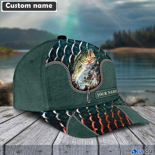 BlueJose Green Fresh Water Personalized Fishing Classic Cap