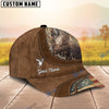 BlueJose Moose Hunting Leather Pattern Personalized Cap