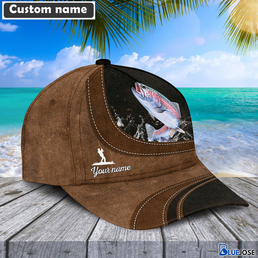 BlueJose Custom Name Trout Fishing Happiness Cap