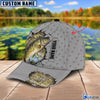 BlueJose Custom Name Crappie Fishing Grey 3D Cap