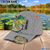 BlueJose Custom Name Mahi Mahi Fishing Grey 3D Cap