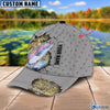 BlueJose Custom Name Trout Fishing Grey 3D Cap