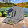 BlueJose Custom Name Sailfish Fishing Grey 3D Cap