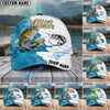 BlueJose Hunter Fishing Graphic Splash Effect Personalized Cap (Bass, Walleye, Trout, Crappie, Pike, Tuna, Marlin, Mahi-mahi)