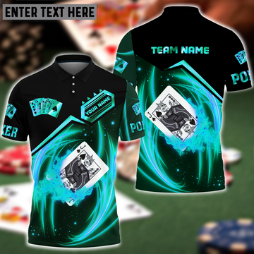 BlueJose Jack Card Poker Blue Fire Personalized Name, Team Name Unisex Shirt