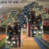 BlueJose Bowling And Pins Eagles Army Multicolor Customized Name 3D Shirt (4 Colors)