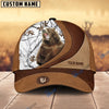 BlueJose Bear Hunting Brown Leather Pattern Personalized Name Cap (5 Colors)