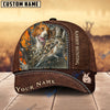 BlueJose Beagles Hunting Leather Pattern Personalized Name Cap